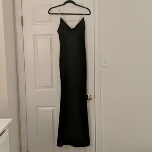Black Gown with Pearl adjustable straps, worn once